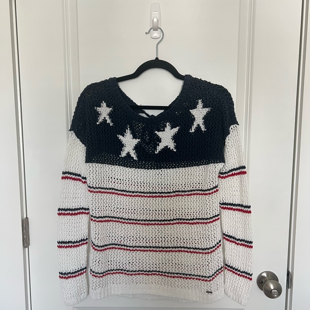 Hollister Open Knit Americana Sweater